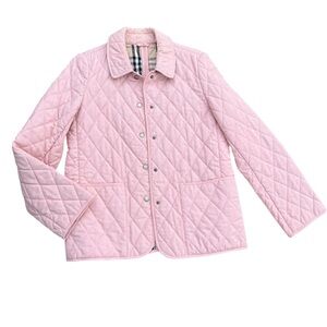 Burberry Light Pink Quilted Snap-Front Jacket
